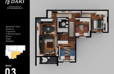 VIP RESIDENCË GJILAN, B 02, 125m2