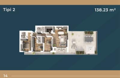 KORAL TOWER II, Banesë ne shitje TIP 2, 138.23m2