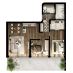 FOLEJA LIVING, Banesë ne shitje, Objekti  3D-A01 122.18 m2