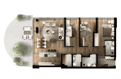 FOLEJA LIVING, Penthouse ne shitje, Objekti  3D-A19,  186.28 m2