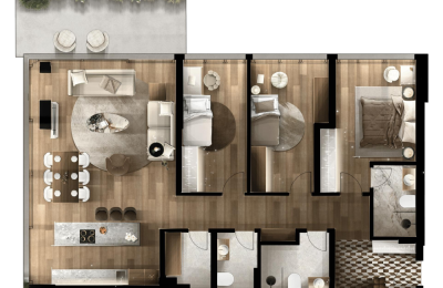 FOLEJA LIVING, Penthouse ne shitje, Objekti  3D-A24, 164.29 m2