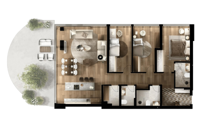 FOLEJA LIVING, Penthouse ne shitje, Objekti  3D-A27, 183.19 m2