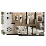 FOLEJA LIVING, Penthouse ne shitje, Objekti  3D-A32, 163.35 m2