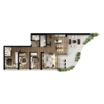 FOLEJA LIVING, Penthouse ne shitje, Objekti 3D B06, 211.82 m2