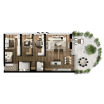 FOLEJA LIVING, Penthouse ne shitje, Objekti 3D B07, 214.31 m2