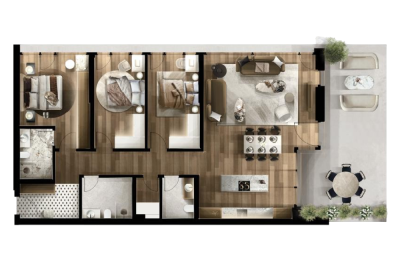 FOLEJA LIVING, Penthouse ne shitje, Objekti 3D B10, 192.98 m2