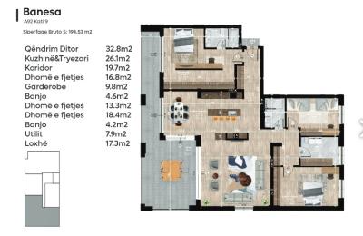 Penthaus ne shitje 1944.53m2, Gjilan tek Fidanishtja