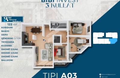 Kompleksi "3 KULLAT " A03 122 m2