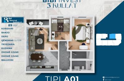 Kompleksi "3 KULLAT " A01 89 m2