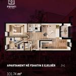 Fshati Gjelbër, Moglicë, Banese 2+1, 101.74m²