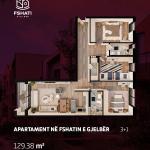 Fshati Gjelbër, Moglicë, Banese 3+1, 129.38m²