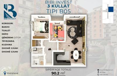 Kompleksi "3 KULLAT " B05 90.2 m2