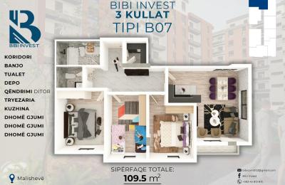 Kompleksi "3 KULLAT " B07 109.5 m2
