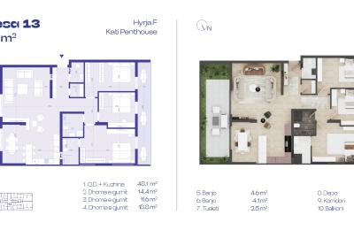 PENTHOUSE 13, Hyrja F, 175.6m2