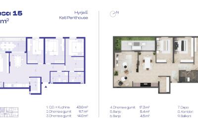 PENTHOUSE 15, Hyrja E, 146.2m2