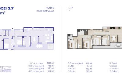 PENTHOUSE 16, Hyrja E, 196m2