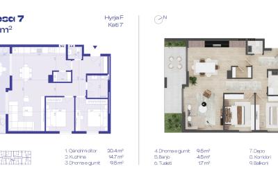 Banesa 6.1, Hyrja E, Kati 1-10, 107.9m2