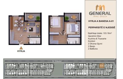 Banesa në Shitje –Objekti III, HYRJA A BANESA A-01  | General Immo Group