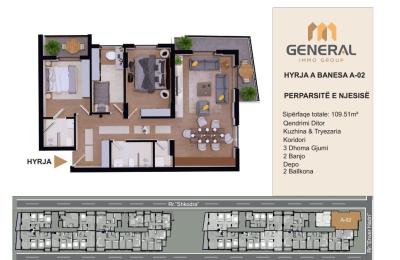 Banesa në Shitje –Objekti III, HYRJA A BANESA A-02  | General Immo Group