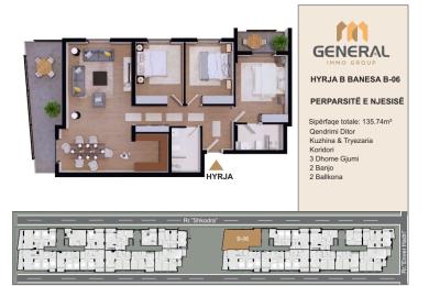 Banesa në Shitje –Objekti III, HYRJA B- BANESA B-06  | General Immo Group