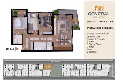 Banesa në Shitje –Objekti III, HYRJA C BANESA C-02  | General Immo Group