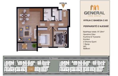 Banesa në Shitje –Objekti III, HYRJA C BANESA C-05  | General Immo Group