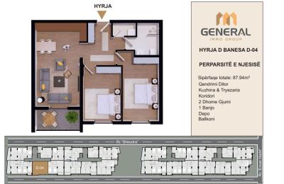 Banesa në Shitje –Objekti III, HYRJA D BANESA D-04  | General Immo Group