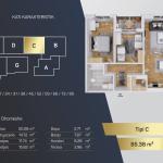 Kompleksi Royal Residence, shitet Banesa BLLOKU 1, TIP C, 85.38m2