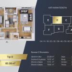 Kompleksi Royal Residence, shitet Banesa BLLOKU 1, TIP D, 85.38m2