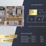 Kompleksi Royal Residence, shitet Banesa BLLOKU 3, TIP B, 88.72m2
