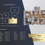Kompleksi Royal Residence, shitet Banesa BLLOKU 4, TIP C, 125.24m2