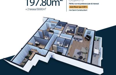 DE LUXE 2, Penthouse Objekti 6, 197.80m2 + 2 terrasa 59.90m2