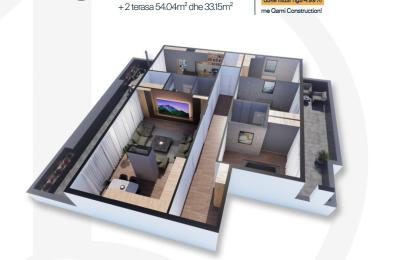 DE LUXE 1, Penthouse Objekti 2, 186.30m2 +2 terrasa me 54.04m2 dhe 33.15m2