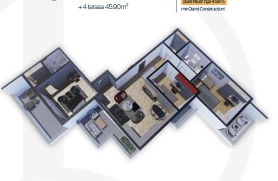 DE LUXE 1, Penthouse Objekti 5, 143.10m2 + 4 terrasa 45.90m2