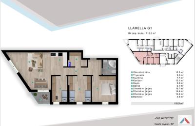 Banesa në shitje ne Lipjan, Llamella G1, B4, 118.5m2