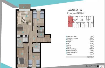 Banesa në shitje ne Lipjan, Llamella G2, B1, 124.73m2