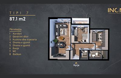 Banesë ne shitje, Kompleksi INON 2 Tip 7, 87.1m2