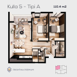 PRISHTINA PREMIUM, Kulla  5,Tip B, kati 2-4-6-8, 109.6m2