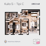 PRISHTINA PREMIUM, Kulla  5,Tip C, kati 2-4-6-8, 136.3m2