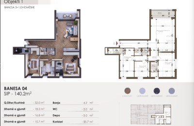 Banesë në shitje në Kompleksin HAB 18, Objekti 1, B04, 140.2m2