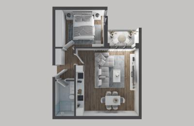 Park Residence PODUJEVE Objekti 1 Tip 3 63.97m² kati 4-5