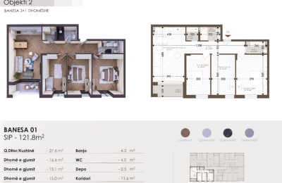 Banesë në shitje në Kompleksin HAB 18, Objekti 2, B03, 120.0m2