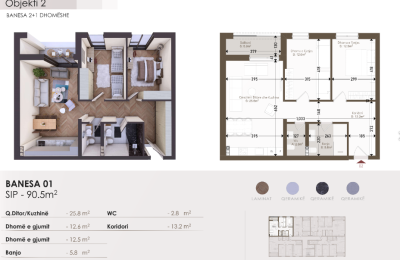 Banesë në shitje në Kompleksin HAB 18, Objekti 2, B02, 90.5m2