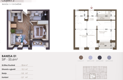 Banesë në shitje në Kompleksin HAB 18, Objekti 3, B01, 55.6m2