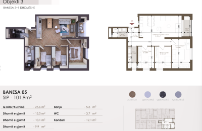 Banesë në shitje në Kompleksin HAB 18, Objekti 3, B05, 101.9m2