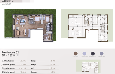 Penthouse për shitje në Kompleksin HAB 18, Objekti 3, P02, 157m2