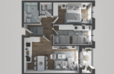 Park Residence PODUJEVE Objekti 3 Tip 4, 77.92 m2 kati 1-7