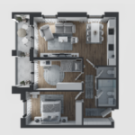 Park Residence PODUJEVE Objekti 4 Tip 3, 89.51 m2 kati 1-6