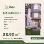 KOMPLEKSI URTINA, OBJEKTI CD Tip 14,  88.92m2 + Terasë 16.10m2