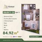 KOMPLEKSI URTINA, OBJEKTI CD Tip 2,  84.92m2 + Terasë 6.0m2